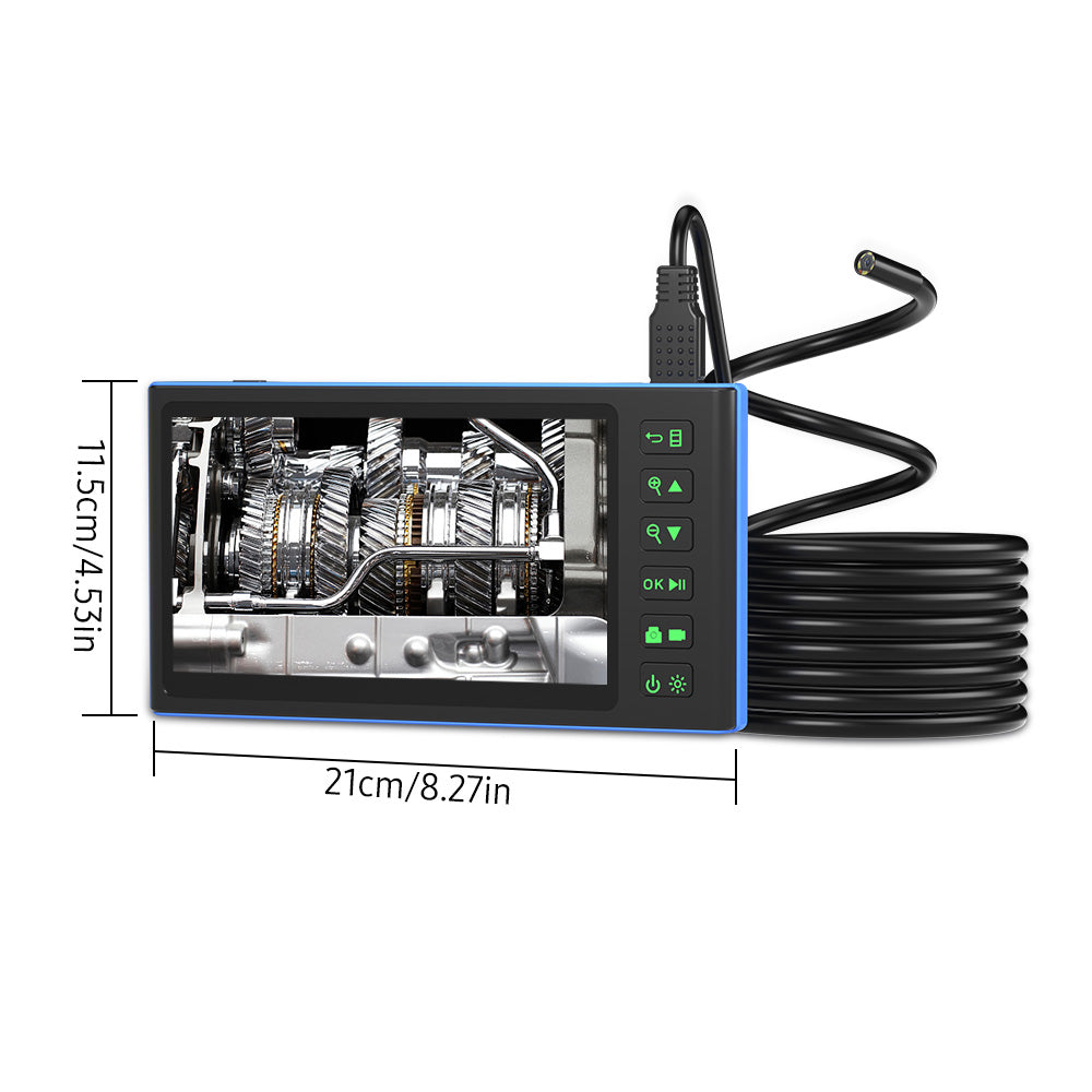 Dual Camera Endoscope with 7-inch IPS Color Screen Borescope with 7 LED Lights 1080P Photos Videos Snake Camera IP67 Waterproof 2 Million Pixels Inspection Camera with TF Card Slot