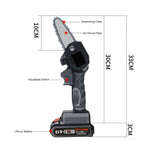 4in 550W Mini Electric Chainsaw Rechargeable Cordless Wood Cutter Portable One-Hand Woodworking-Saw for Gardening Pruning Trimming