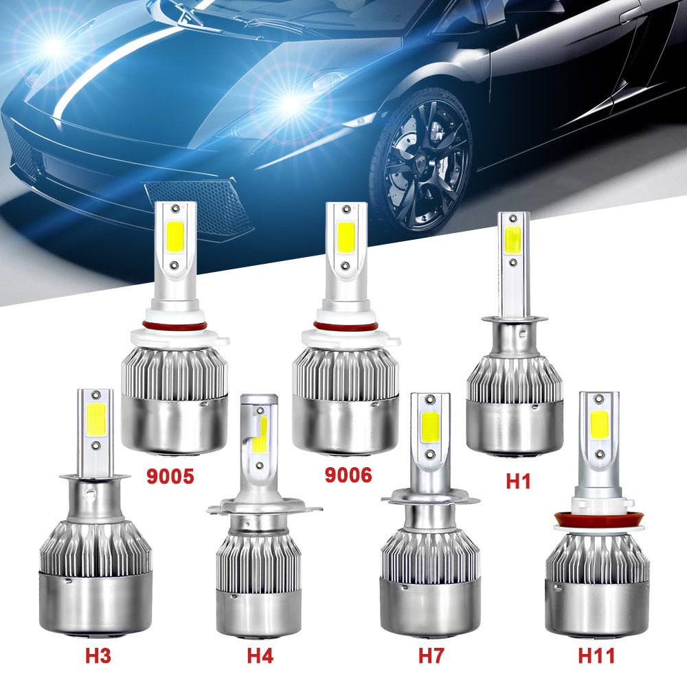 2Pcs Car LED Headlight Bulbs LED Driving Lamp All-in-one Conversion Kit H4 36W 6000LM