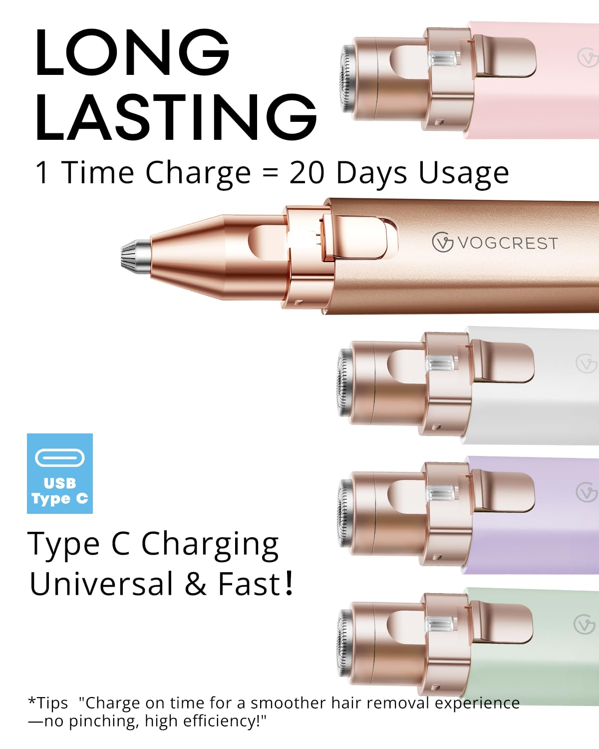 Rechargeable Facial Hair Remover for Women: 2 in 1 Electric Eyebrow and Facial Hair Remover - Suitable for Middle-aged Women’s Eyebrow, Chin, and Cheek Trimming - with Built-in LED Light (Gold)