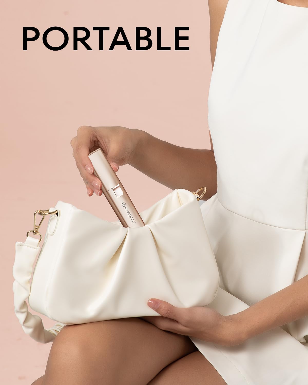 Rechargeable Facial Hair Remover for Women: 2 in 1 Electric Eyebrow and Facial Hair Remover - Suitable for Middle-aged Women’s Eyebrow, Chin, and Cheek Trimming - with Built-in LED Light (Gold)