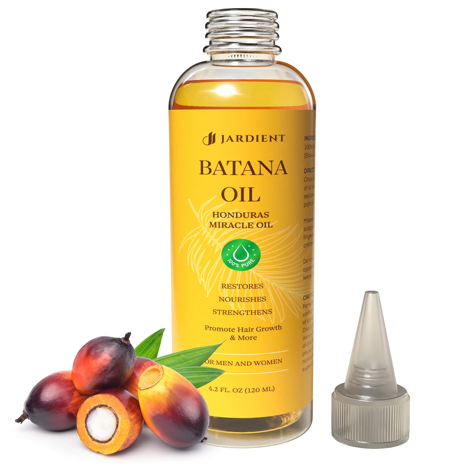 Jardient Batana Oil for hair nourishing: 100% Pure and Natural Batana Oil from Honduras Dr. Sebi Recommended - Promotes hair nourishing and Thickness for Women & Men 4.2 FL OZ
