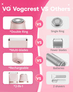 VG VOGCREST Electric Bikini Trimmer: 2 in1 Body Facial Hair Remover - Painless Pubic Hair Shaver (Pink)