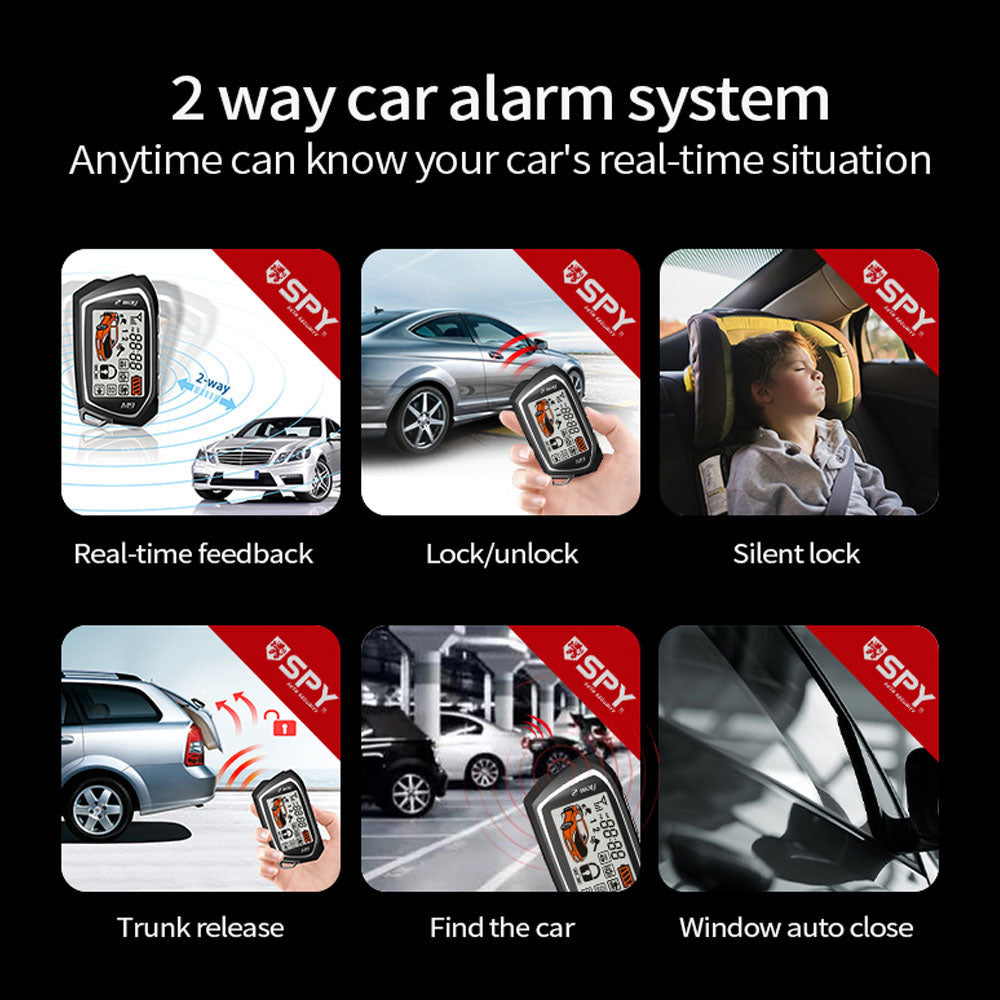 Car Remote Starter System PKE Keyless Entry BT Remote Engine Starter Central Lock Kit Vibration Alarm Support APP Control with 2 Remote Controller