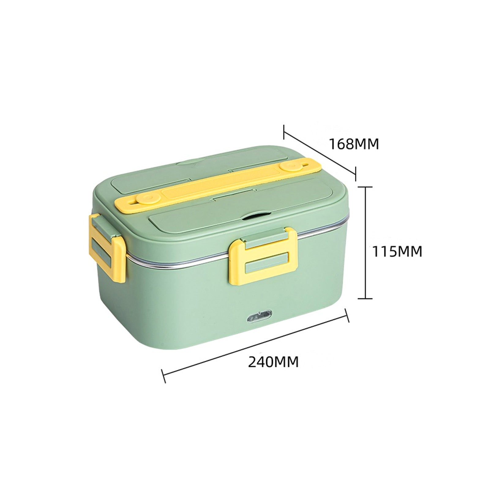 1.8L Electric Lunch Box Heated Lunch Box 75W Car Home Dual Use with Removable Stainless Steel Container Fork Spoon Storage Carry Bag