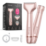 Orchrose Electric Razor for Women Body: Rechargeable Painless Electric Shaver for Bikini Face Body Legs Underarms - 3-in-1 Blade and Rotary Shaving Head (ROS)