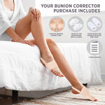 PEDIGOO Toe Spacer for Women 2pc, Non-Slip Toe Spacer, Hallux Valgus Relief for Day/Night Support (Beige)
