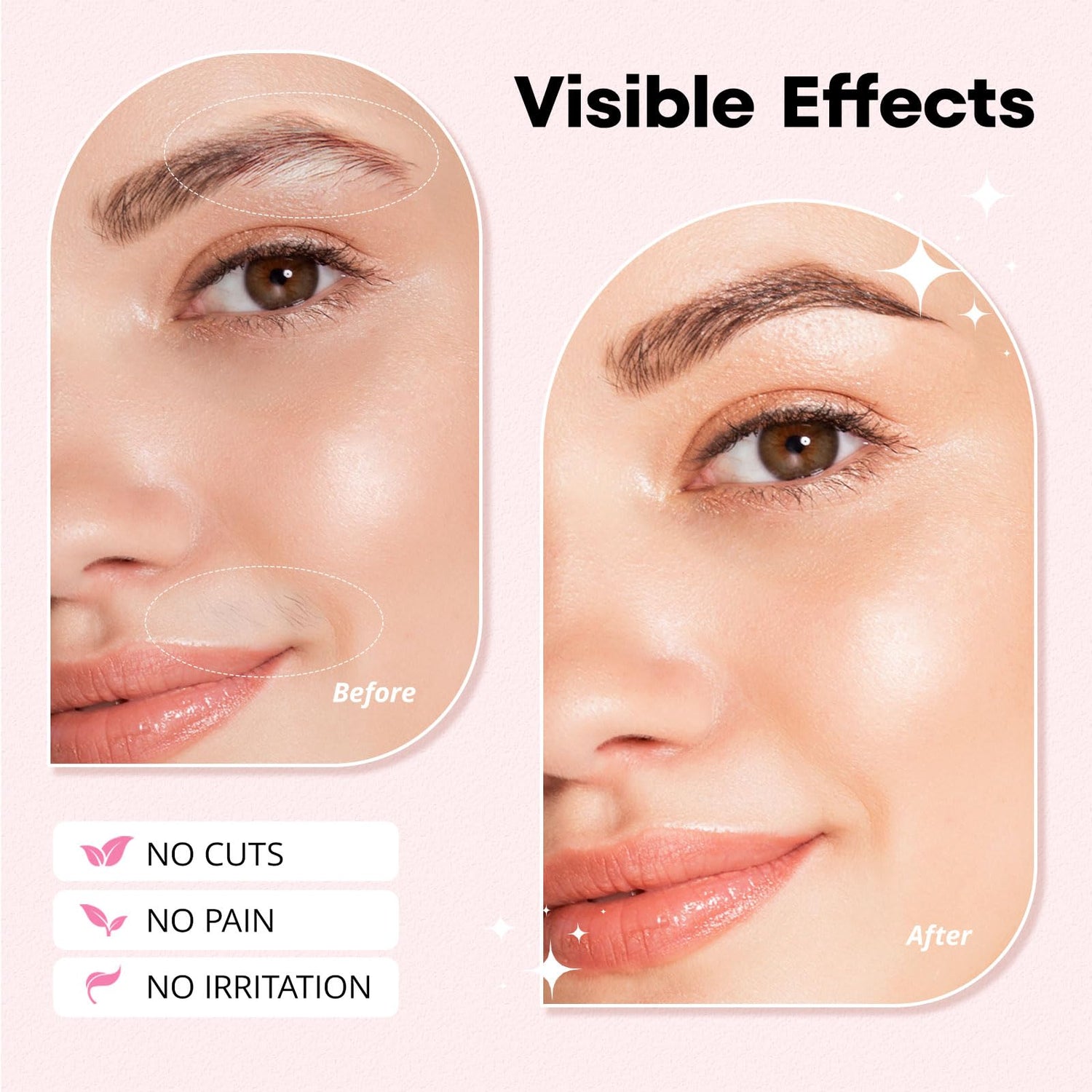 VG VOGCREST Women's Eyebrow Trimmer & Facial Hair Remover, 2 in 1, Double Rotating Blades, Safe, Painless, Hypoallergenic, Rechargeable, USB Charging