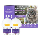 TIOUPI Cat Pheromones Calming Diffuser: Premium Cat Calming Diffuser - cat Calming pheromone Diffuser - cat pheromone Diffuser - cat Diffuser Calming - pheromone Diffuser to Calm Cats, 2 Pack