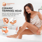 Bikini Trimmer for Women Pubic Hair: 2 in 1 Eletctric Razors for Women - Rechargeable Eletctric Shaver - IPX7 Waterproof Bikini Trimmer for Underarm Leg Arm Body (Pearl White)