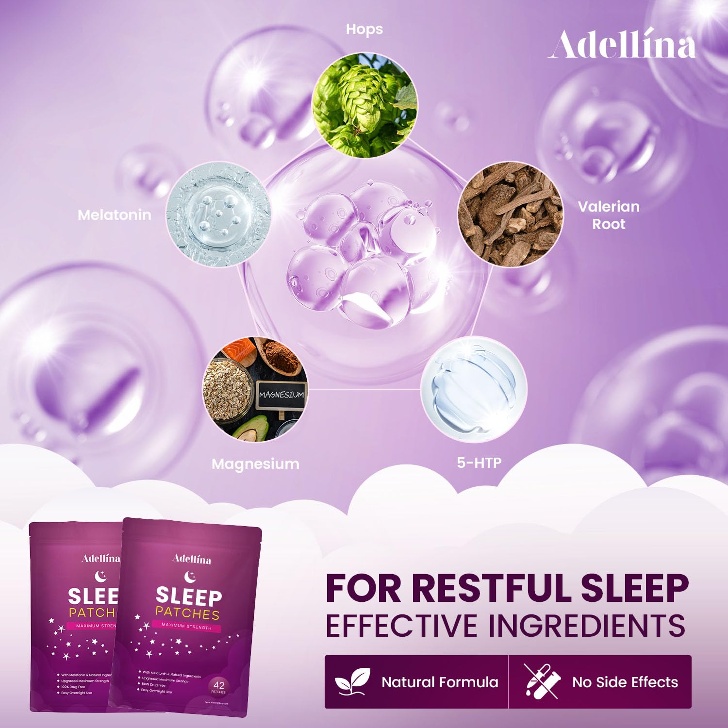 Sleep Patches for Adults Extra Strength: Easy-to-Apply Sleep Patch with Melatonin & Valerian 42 Patches