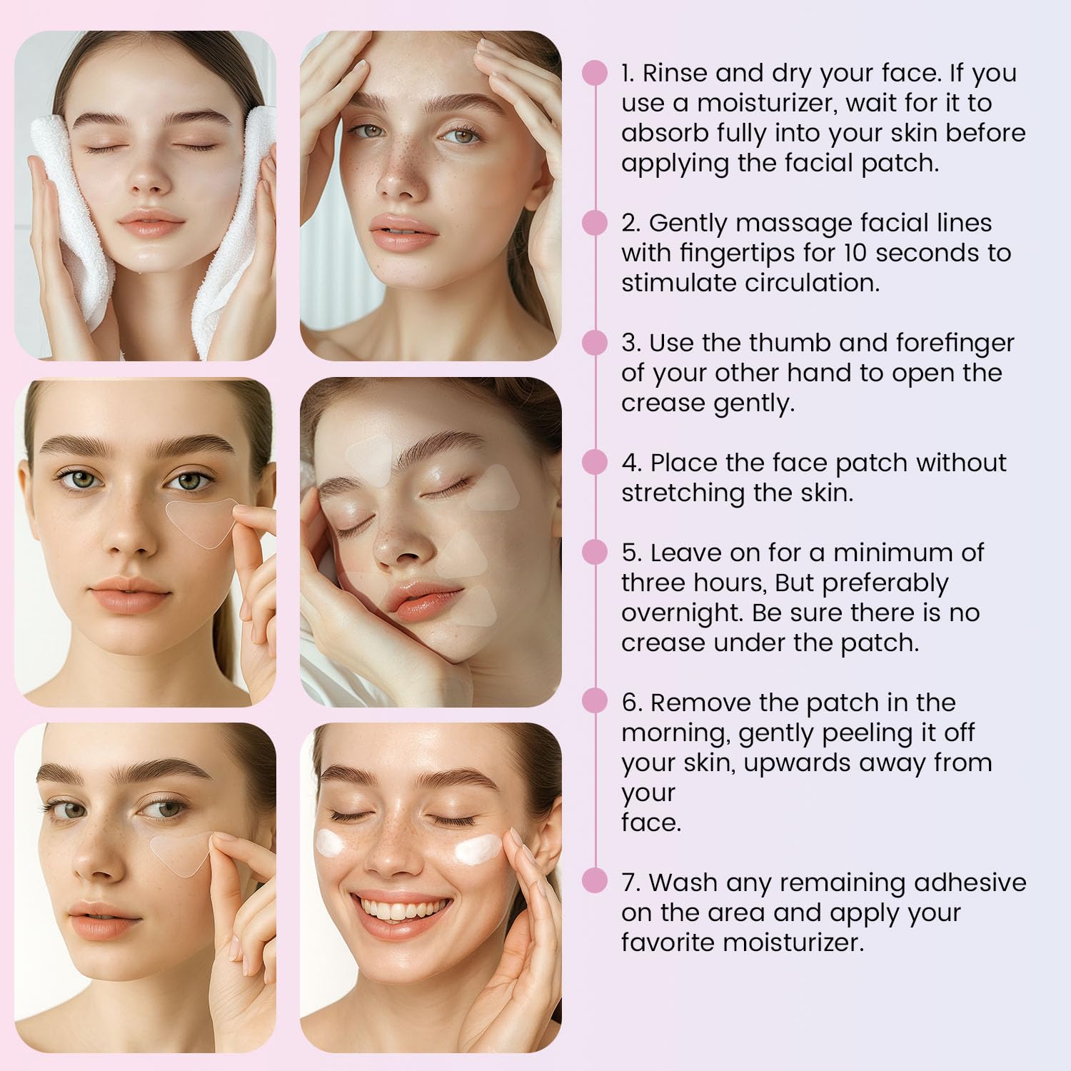 Forehead and Facial fine line Patches: smoothing Care Patches Overnight - Facial Patche for Forehead, Smile Line, Under Eye, 144 Count(Pack of 1))