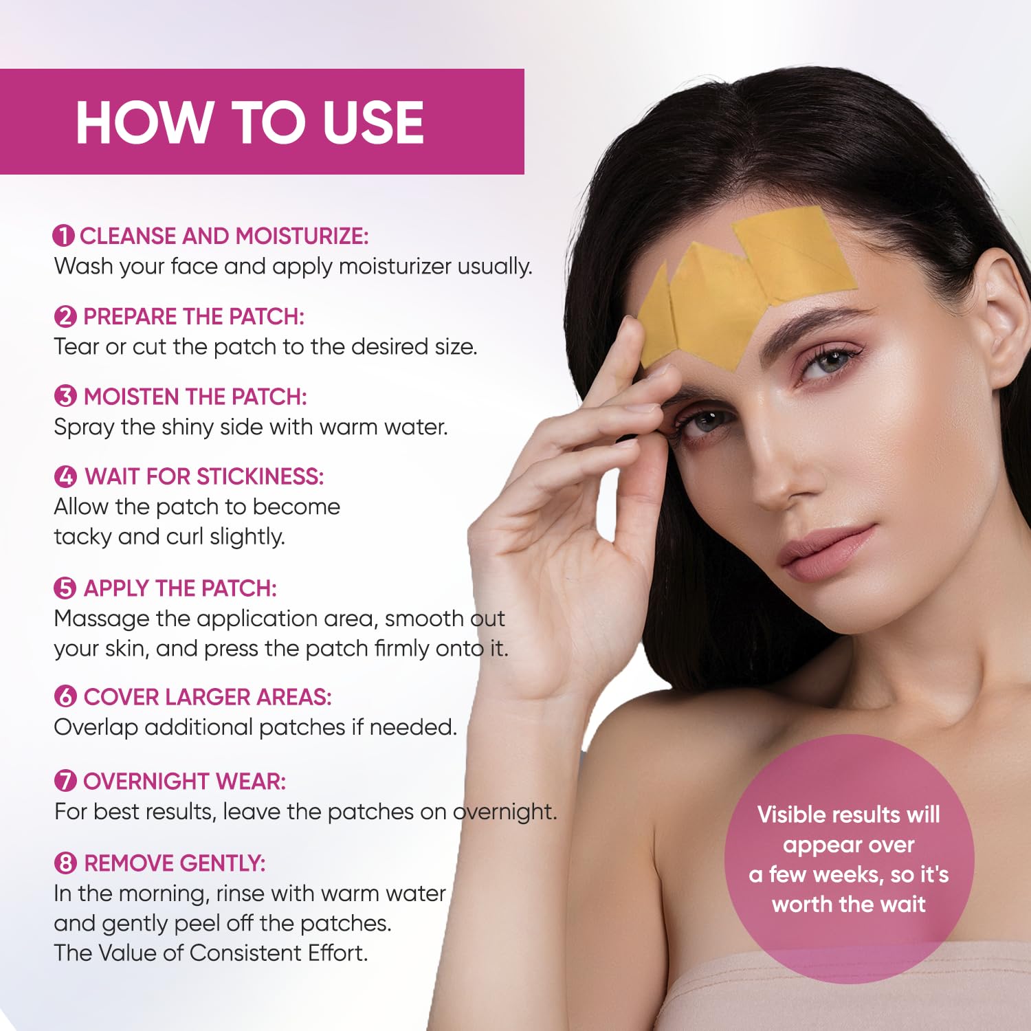 SILKDERMIS smoothing Facial Patches overnight- Forehead fine line care 122 pcs