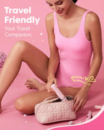 VG VOGCREST Electric Bikini Trimmer: 2 in1 Body Facial Hair Remover - Painless Pubic Hair Shaver (Pink)