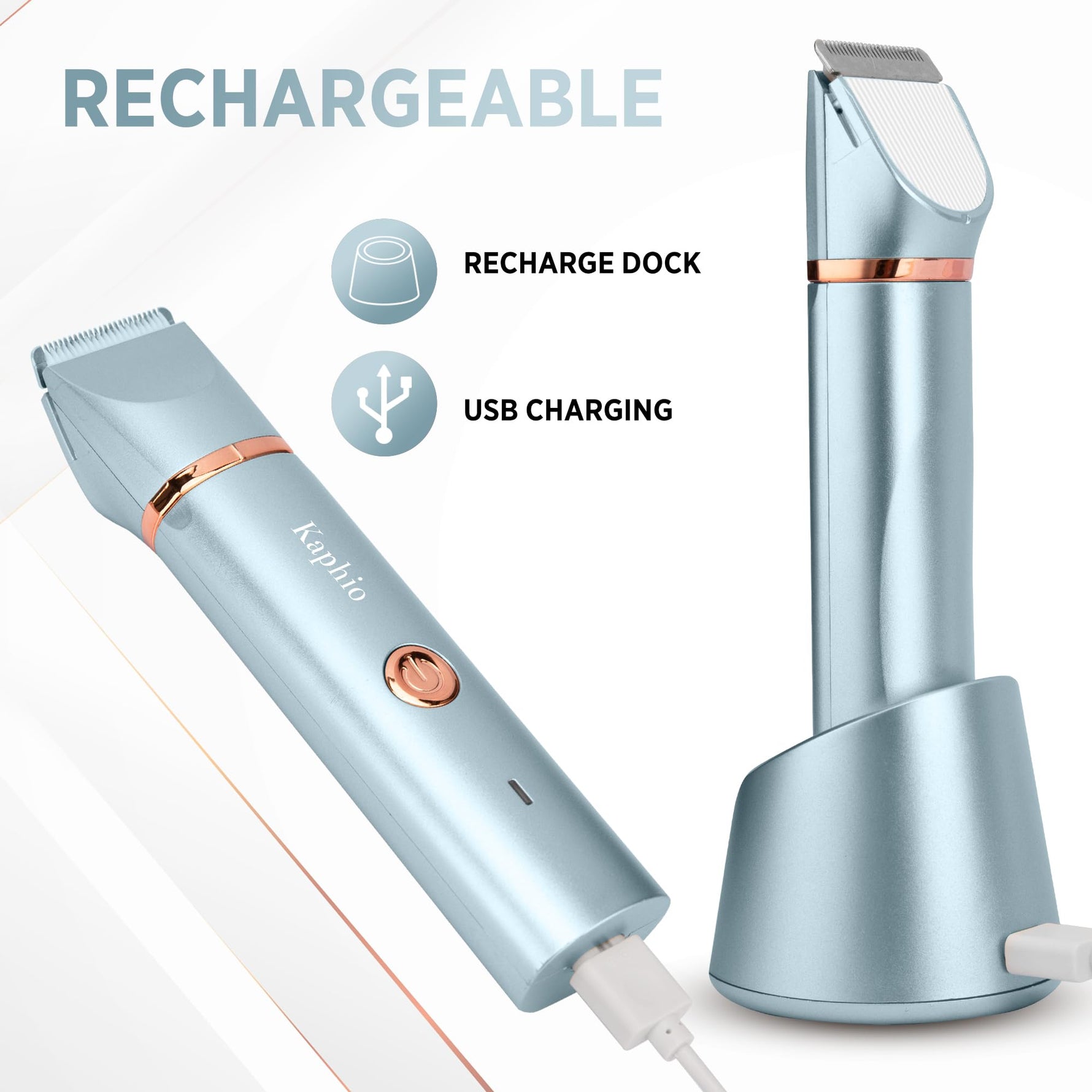 Electric Bikini Trimer Shaver Women: 2 in 1 IPX7 Waterproof Wet & Dry Use Body Hair Trimmer and Facial Hair Remover - Rechargeable Hair Removal Kit for Bikini Underarm Leg Arm Body Face