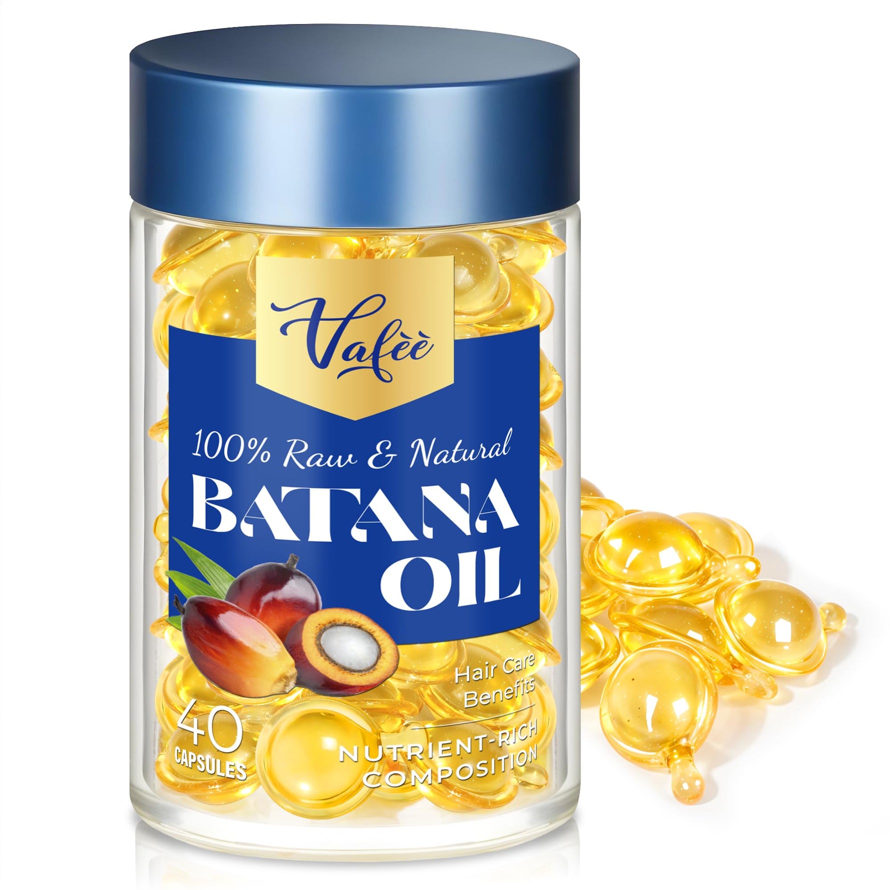 Vafee Hair Vitamins Capsules for Women: Vitamin A E Hair Oil Conditioner for Damaged Dry Frizzy Hair - Batana Oil for Haircare Enthusiasts