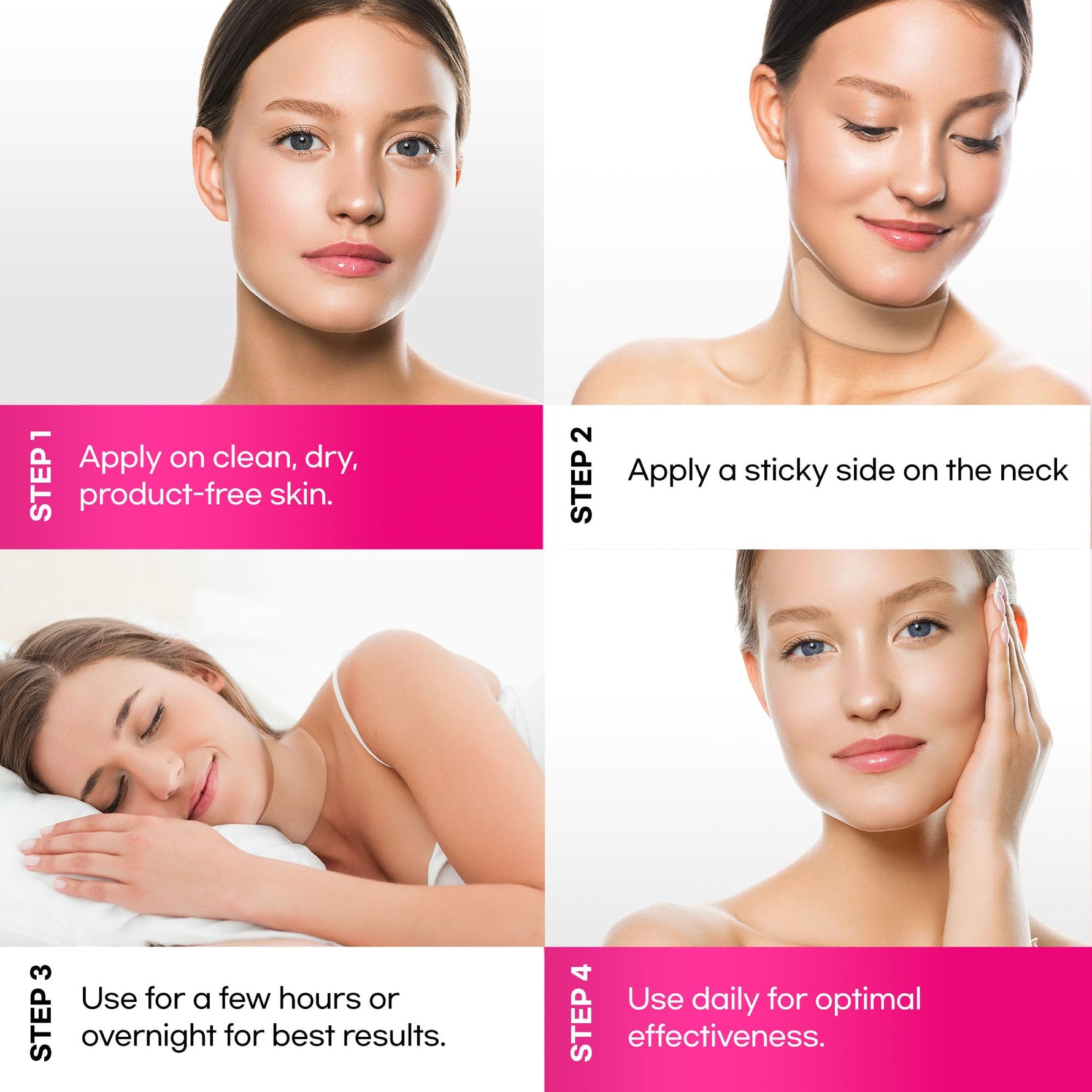 Neck fine line Patches 2 pcs: Reusable Silicone Neck Patches for fine line
