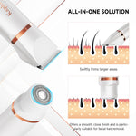 Bikini Trimmer for Women Pubic Hair: 2 in 1 Eletctric Razors for Women - Rechargeable Eletctric Shaver - IPX7 Waterproof Bikini Trimmer for Underarm Leg Arm Body (Pearl White)