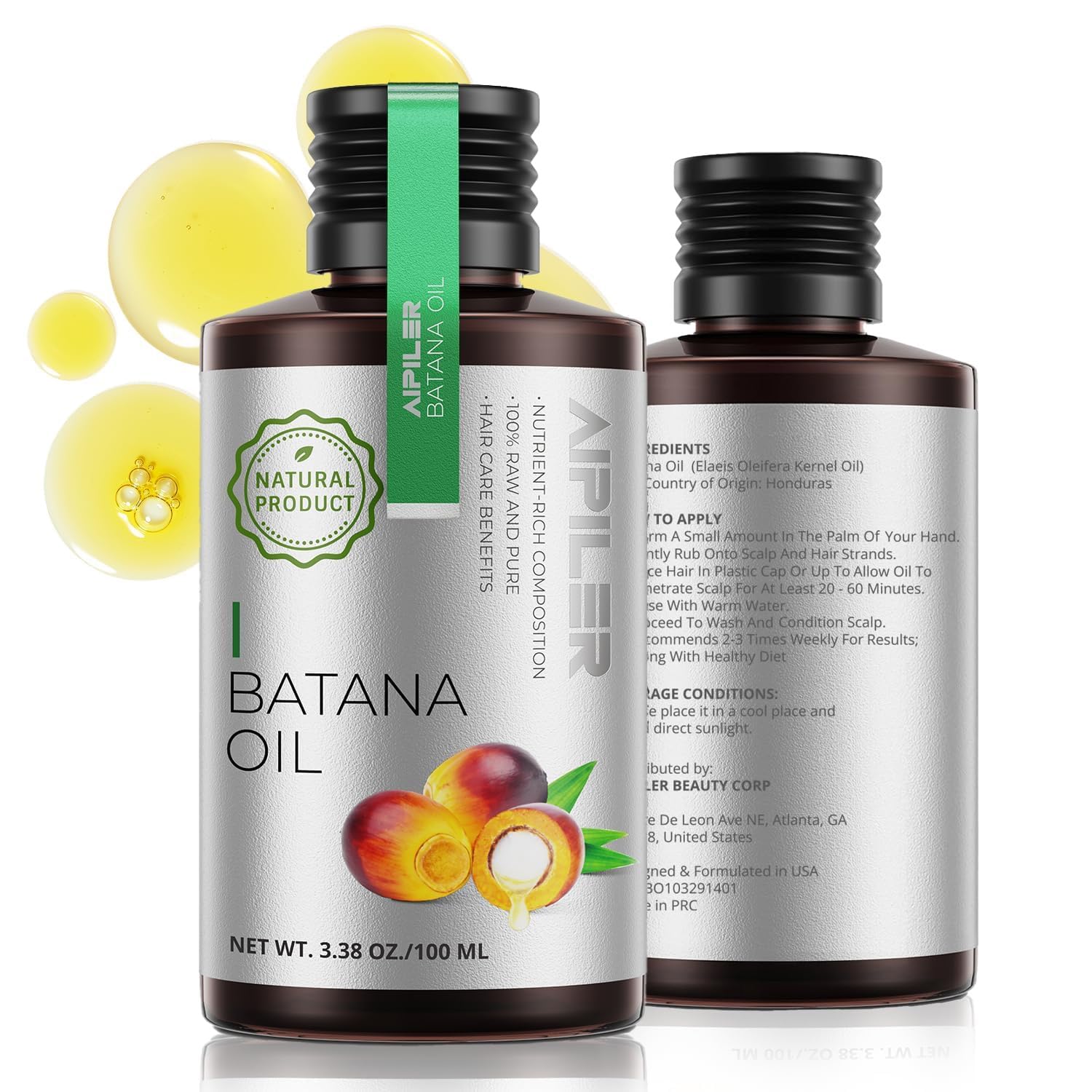 AIPILER Pure Batana Oil for Hair Strengthening: Unrefined care for Curly/Coily/Wavy Hair