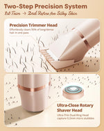 VG VOGCREST Electric Bikini Trimmer: 2 in1 Body Facial Hair Remover - Painless Pubic Hair Shaver (Rose Gold)