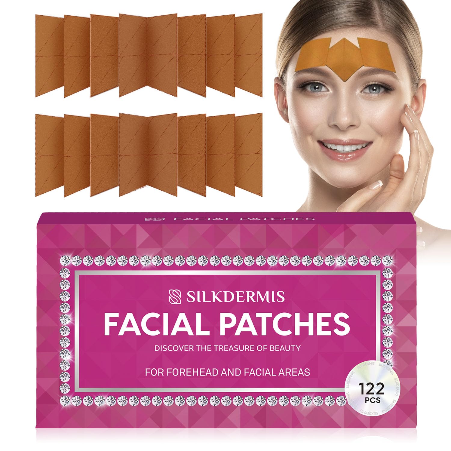SILKDERMIS smoothing Facial Patches overnight- Forehead fine line care 122 pcs