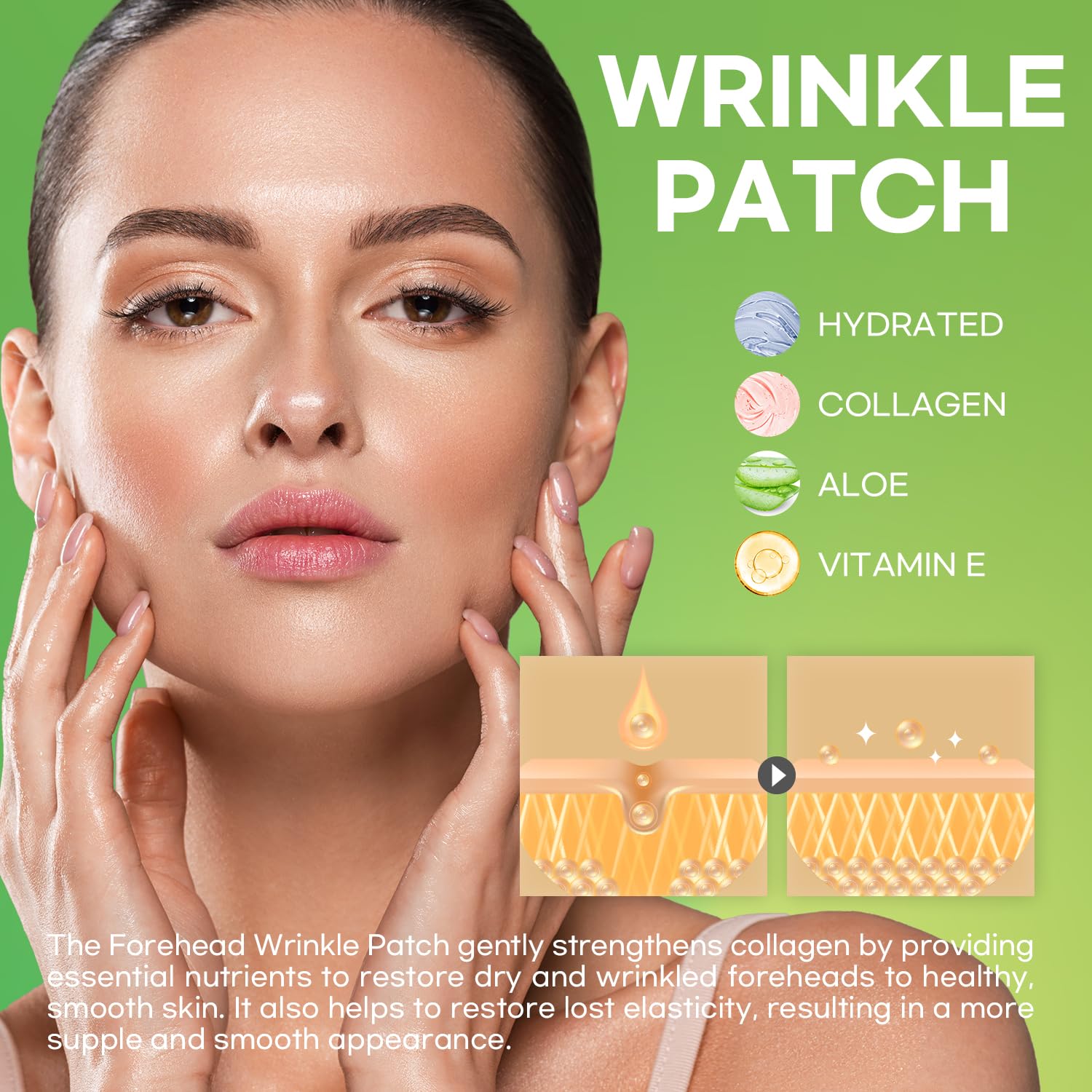 SILKDERMIS Forehead fine line Patches 12Pcs with Smile Line Patches 24Pcs with Aloe, Collagen, Vitamin E, Forehead fine line care and Smile Lines care