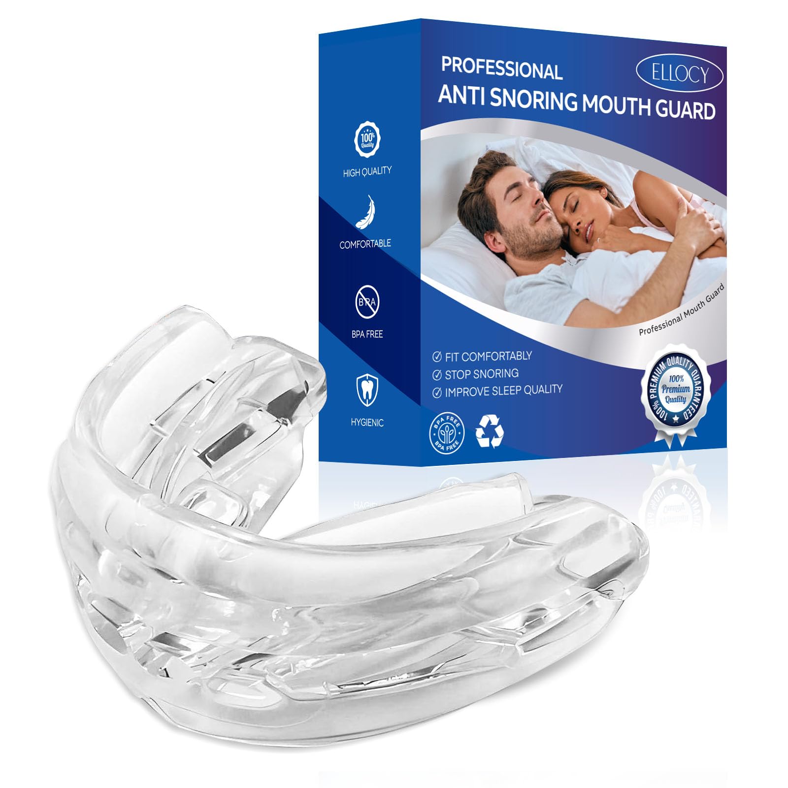 Sleep Aid Mouth Guard: Snore Guard Sleep Support Mouthpiece – Snoring Relief Solution – Ready to Use, Easy Fit 1 Pack