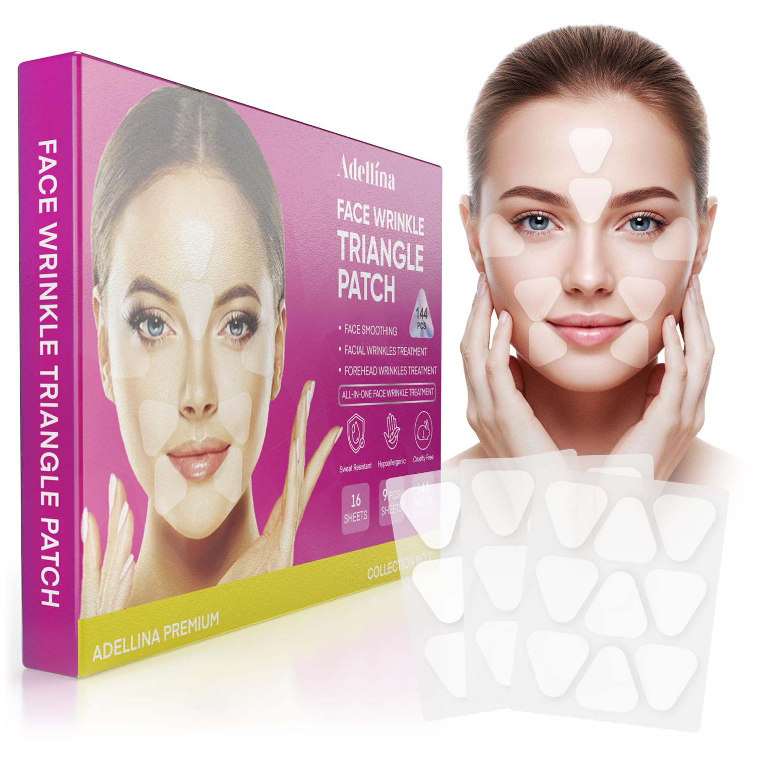 Forehead and Facial fine line Patches: smoothing Patches Overnight 144 Pcs