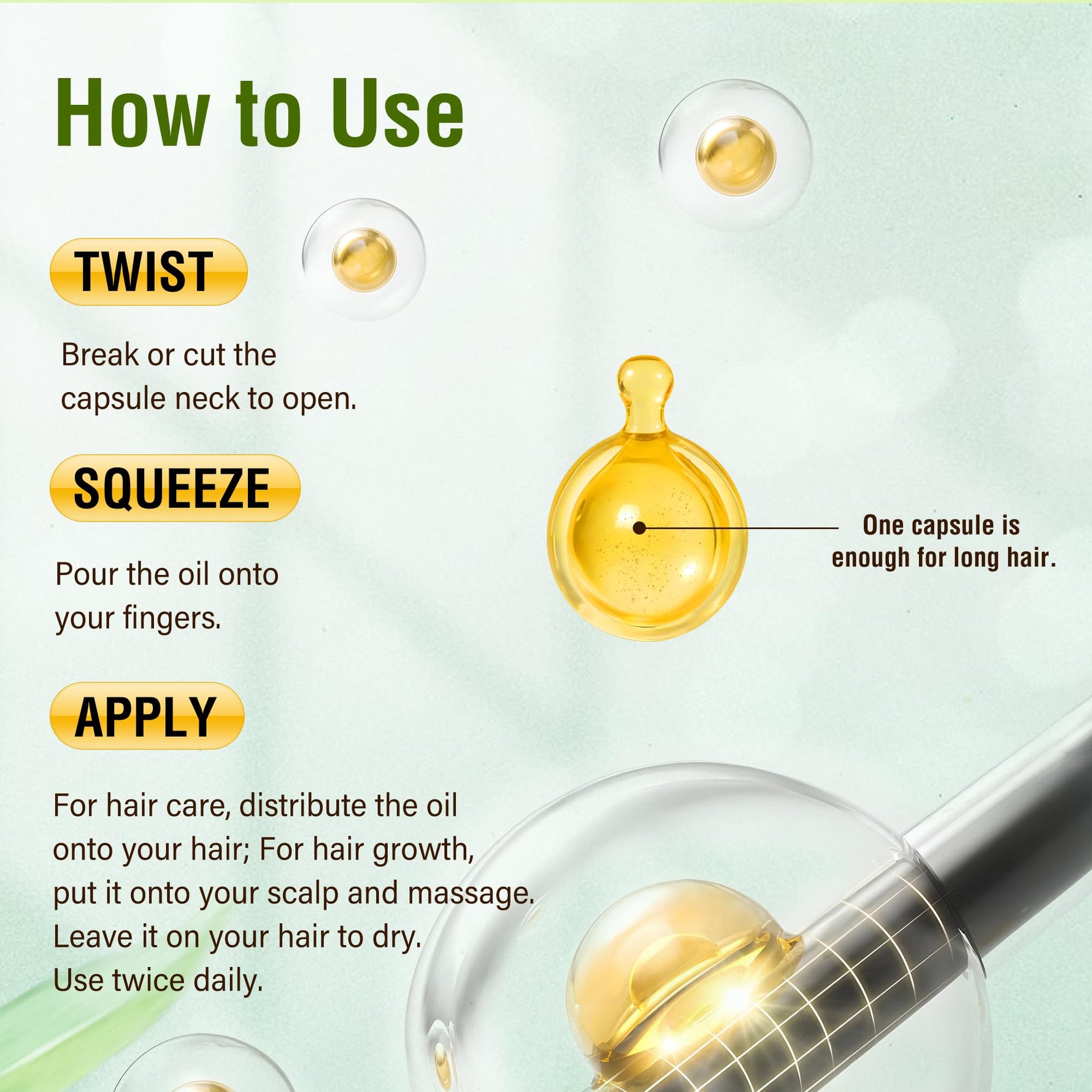 Vafee Hair Vitamins Capsules for Women: Vitamin A E Hair Oil Conditioner for Damaged Dry Frizzy Hair - Batana Oil for Haircare Enthusiasts