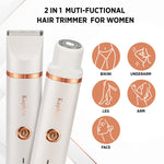 Bikini Trimmer for Women Pubic Hair: 2 in 1 Eletctric Razors for Women - Rechargeable Eletctric Shaver - IPX7 Waterproof Bikini Trimmer for Underarm Leg Arm Body (Pearl White)