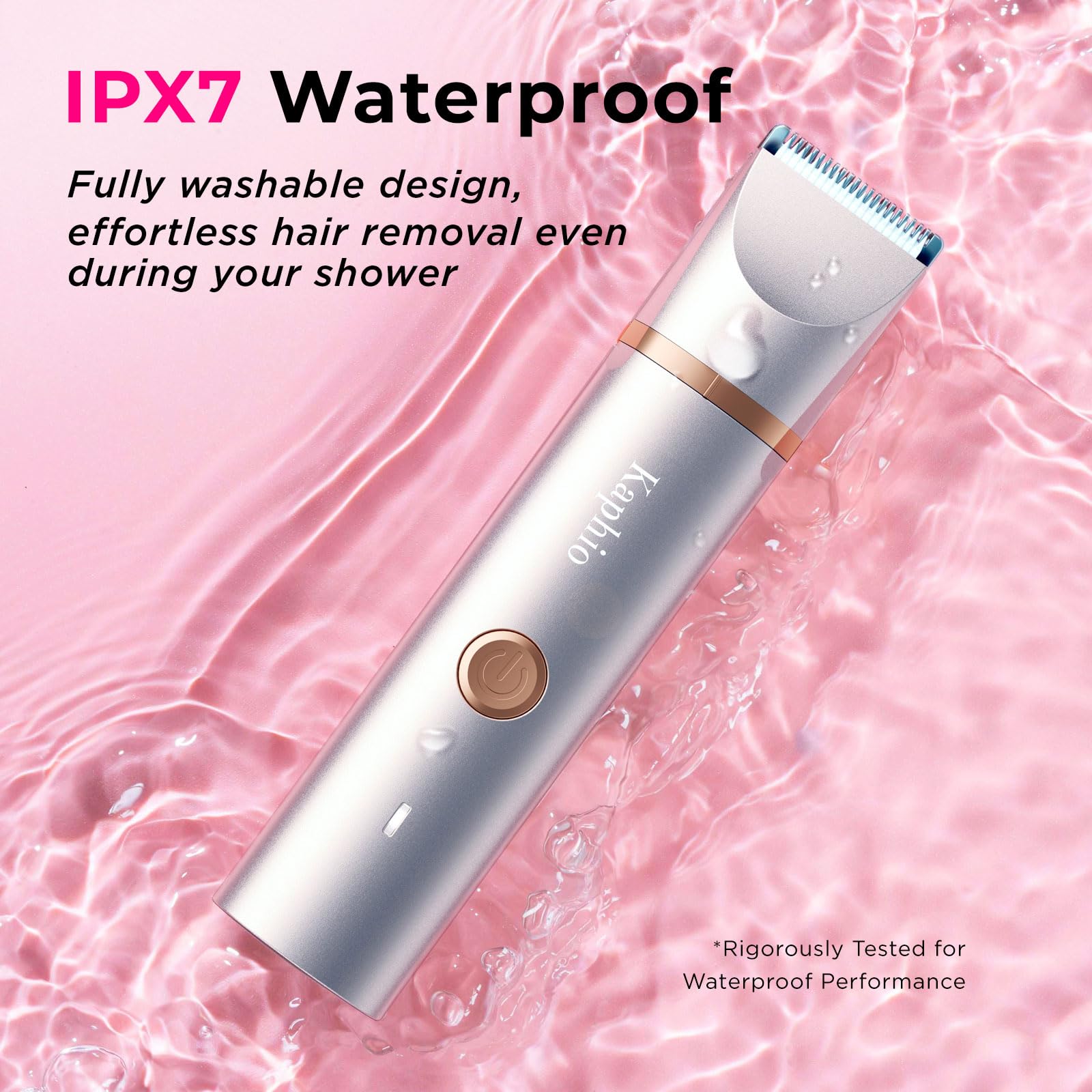 Bikini Trimmer for Women Pubic Hair: 2 in 1 Electric Razors for Women - IPX7 Waterproof Lady Shaver for Travel & Home Use (Gold)