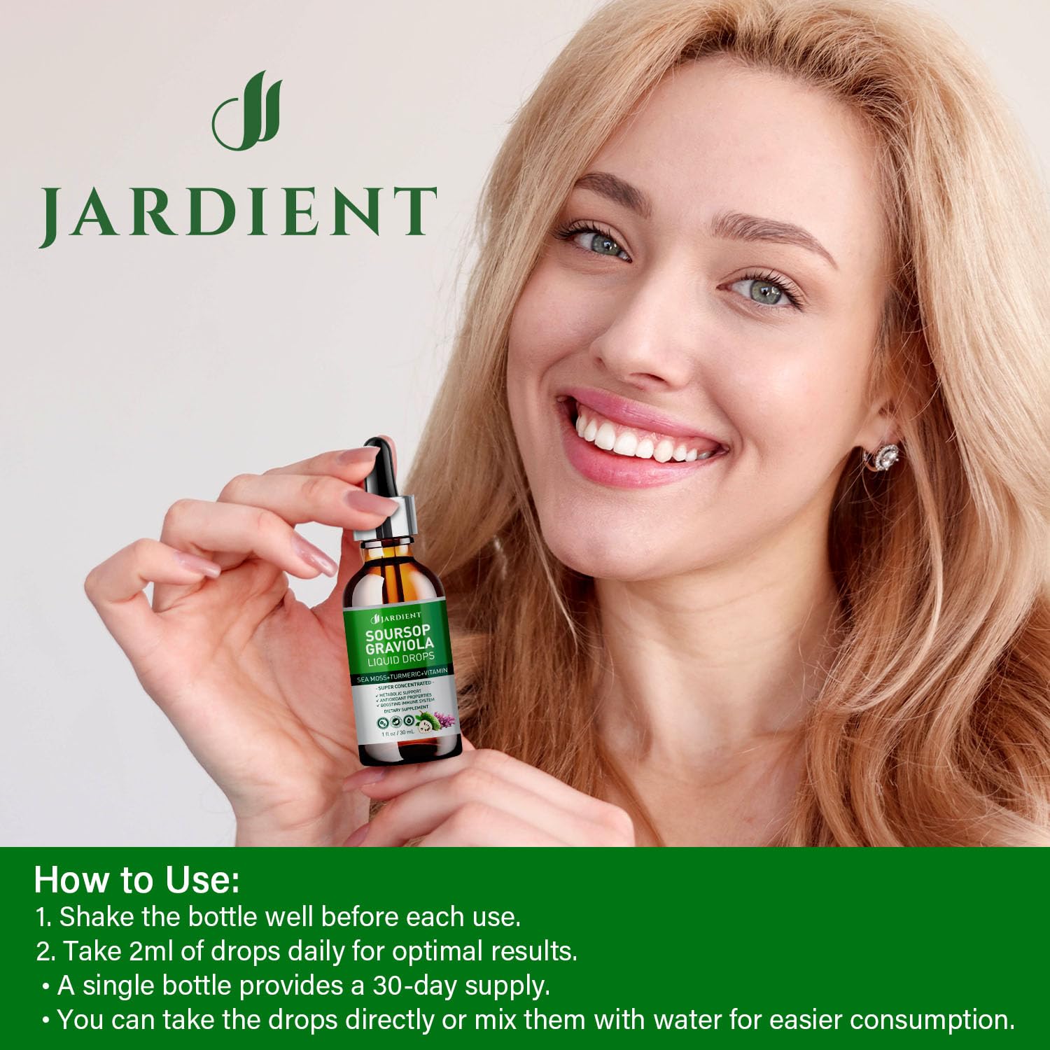 Graviola Soursop Bitters Liquid Drops : Sea Moss Extract Organic for Cell Support and Regeneration- Sour SOP Tincture Edible 1 Fl Oz (30 mL) x 2 Pack