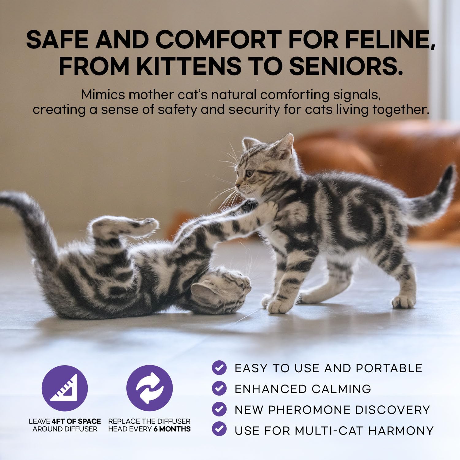 TIOUPI Cat Pheromones Calming Diffuser: Premium Cat Calming Diffuser - cat Calming pheromone Diffuser - cat pheromone Diffuser - cat Diffuser Calming - pheromone Diffuser to Calm Cats, 2 Pack