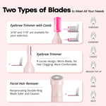 VG VOGCREST Women's Eyebrow Trimmer & Facial Hair Remover, 2 in 1, Double Rotating Blades, Safe, Painless, Hypoallergenic, Rechargeable, USB Charging
