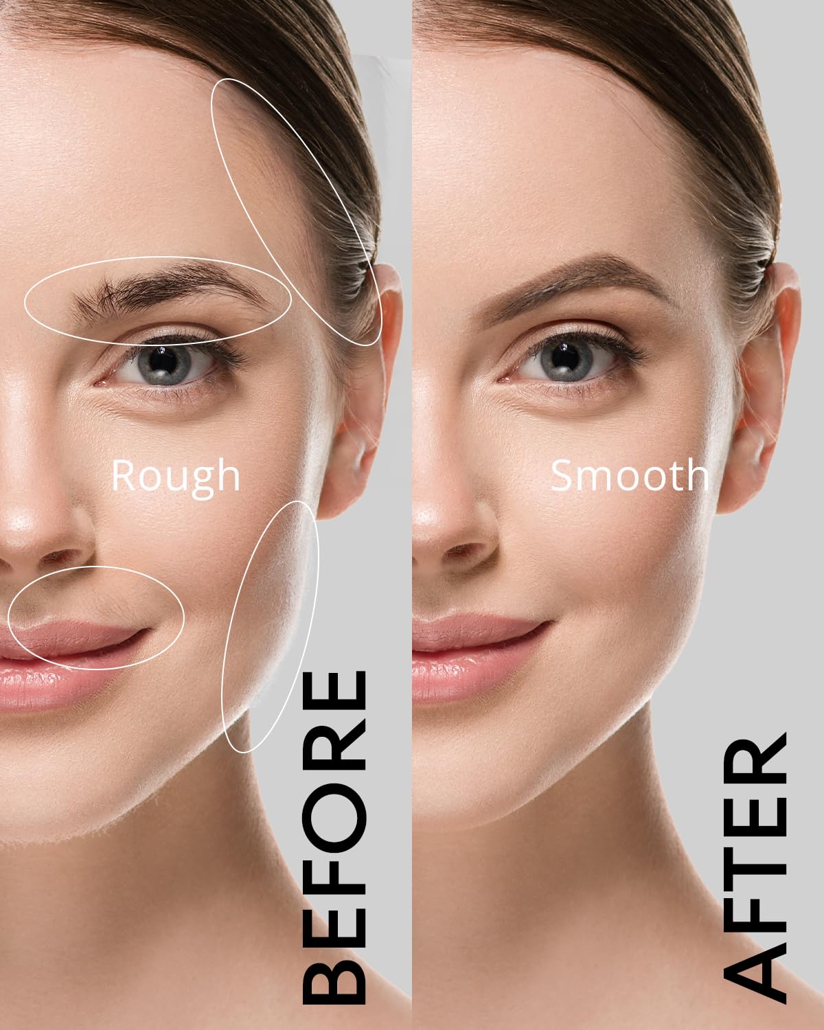 Rechargeable Facial Hair Remover for Women: 2 in 1 Electric Eyebrow and Facial Hair Remover - Suitable for Middle-aged Women’s Eyebrow, Chin, and Cheek Trimming - with Built-in LED Light (Gold)