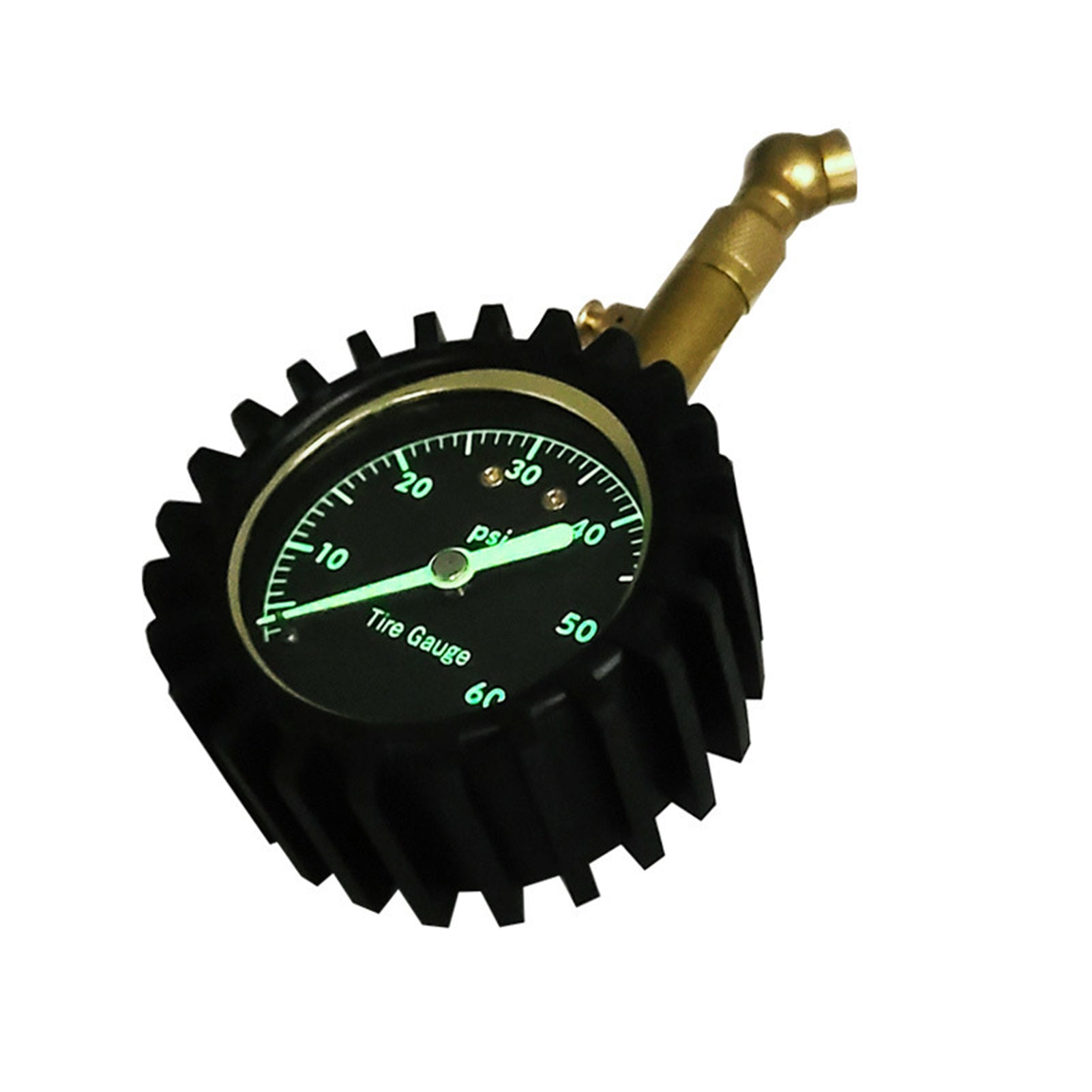 0-60psi Tire Pressure Gauge Heavy Duty Air Pressure Gauge with Large 2 Inch Easy to Read Glow Dial, Low – High Tire Gauge for Car, SUV & Truck Tires