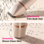 Bikini Trimmer for Women Pubic Hair: 2 in 1 Electric Razors for Women - IPX7 Waterproof Lady Shaver for Travel & Home Use (Gold)
