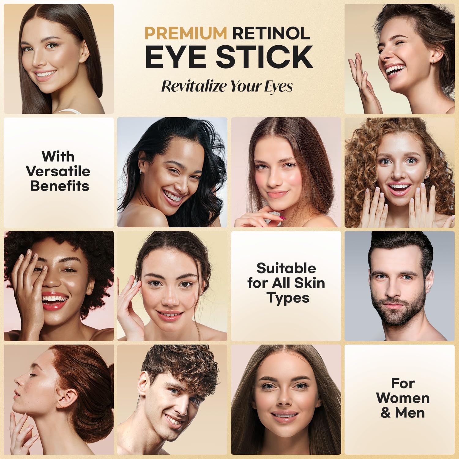 CITYGOO Retinol Eye Stick With Collagen, Hyaluronic Acid For Dark Circle, Under Eye Cream For Puffiness, Bags & Fine Lines (Retinol Eye Stick, 1pcs)