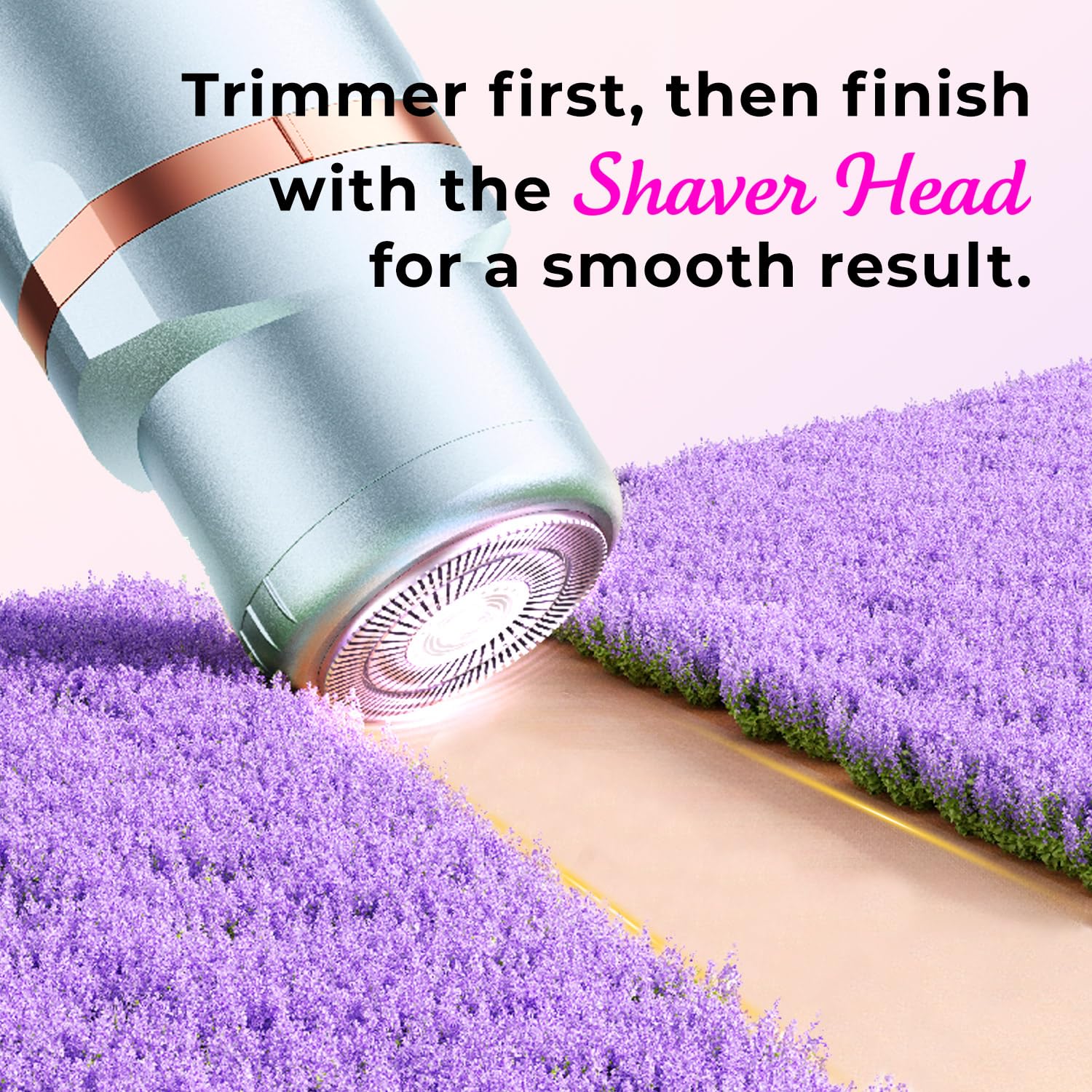 Bikini Trimmer for Women Pubic Hair: 2 in 1 Eletctric Razors for Women - Rechargeable Eletctric Shaver - IPX7 Waterproof Bikini Trimmer for Underarm Leg Arm Body (Blue)