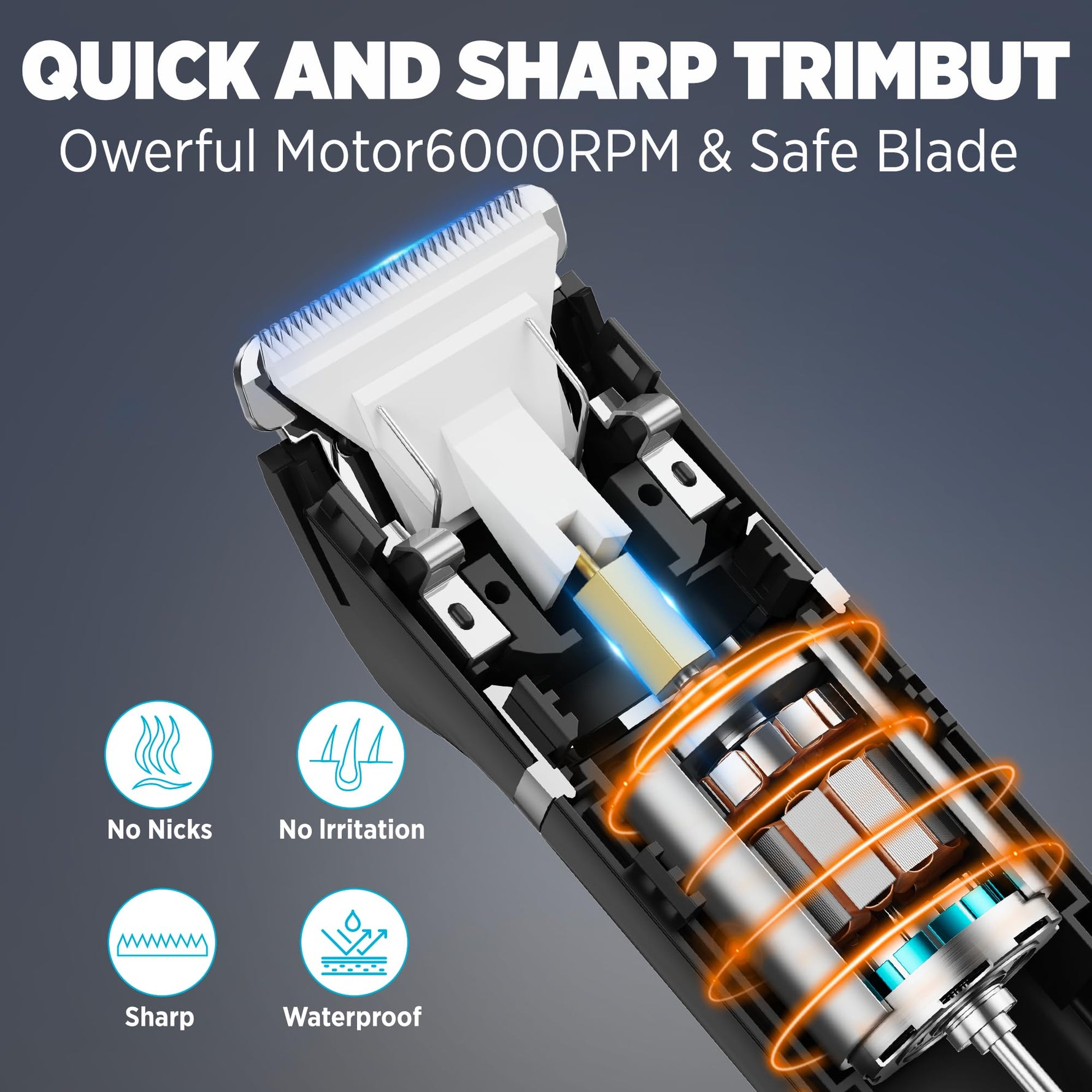 Groin Hair Trimmer - Nose Trimmer: IPX 7 Waterproof Electric Ball Trimmer for Men - 2 in 1 Body Groomer with Replaceable Ceramic Blade Heads - Keep You Trim Neat Clean