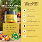 Jardient Raw Batana Oil for hair nourishing: Dr Sebi Organic Batana Oil from Honduras - 100% Pure & Natural - Promotes Thicker & Stronger Hair for Men & Women (4 OZ)