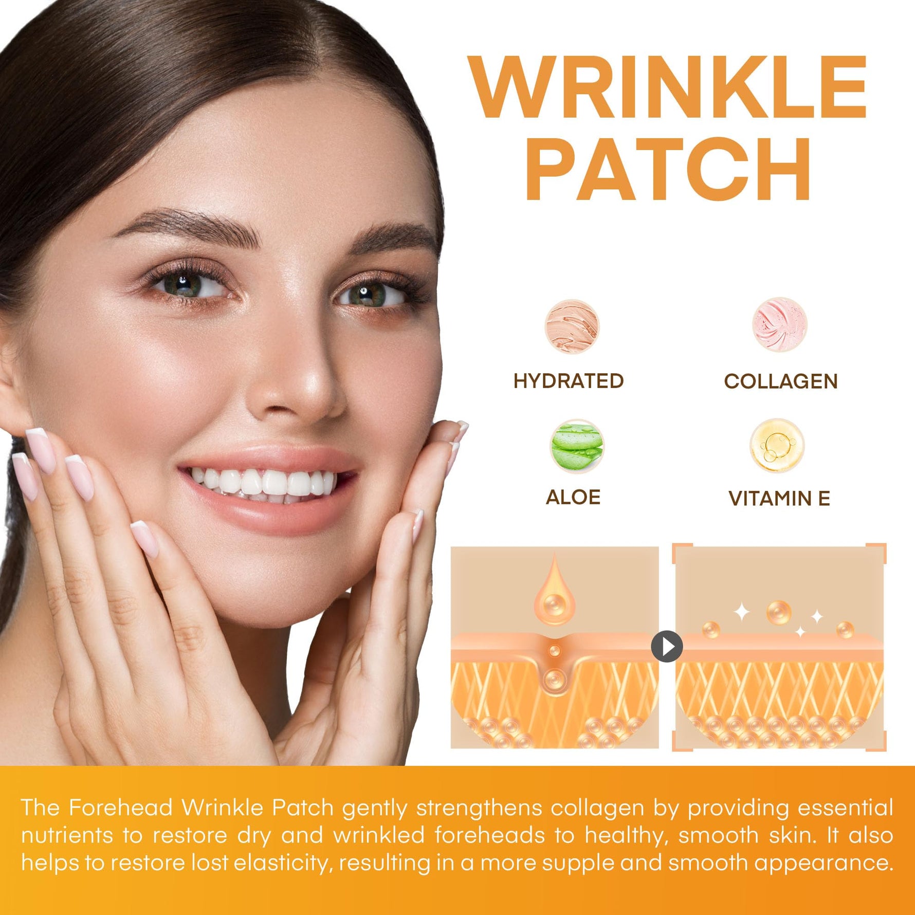SILKDERMIS Forehead fine line Patches with Triangle: For Smile Line and Under-smoothing with Aloe, Collagen, Vitamin E 112pcs