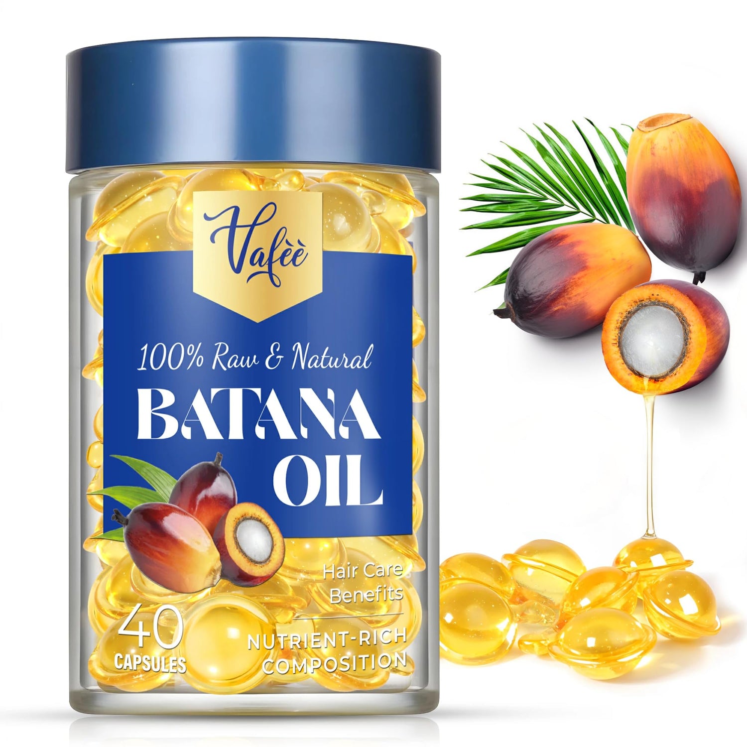 Vafee Hair Vitamins Capsules for Women: Vitamin A E Hair Oil Conditioner for Damaged Dry Frizzy Hair - Batana Oil for Haircare Enthusiasts