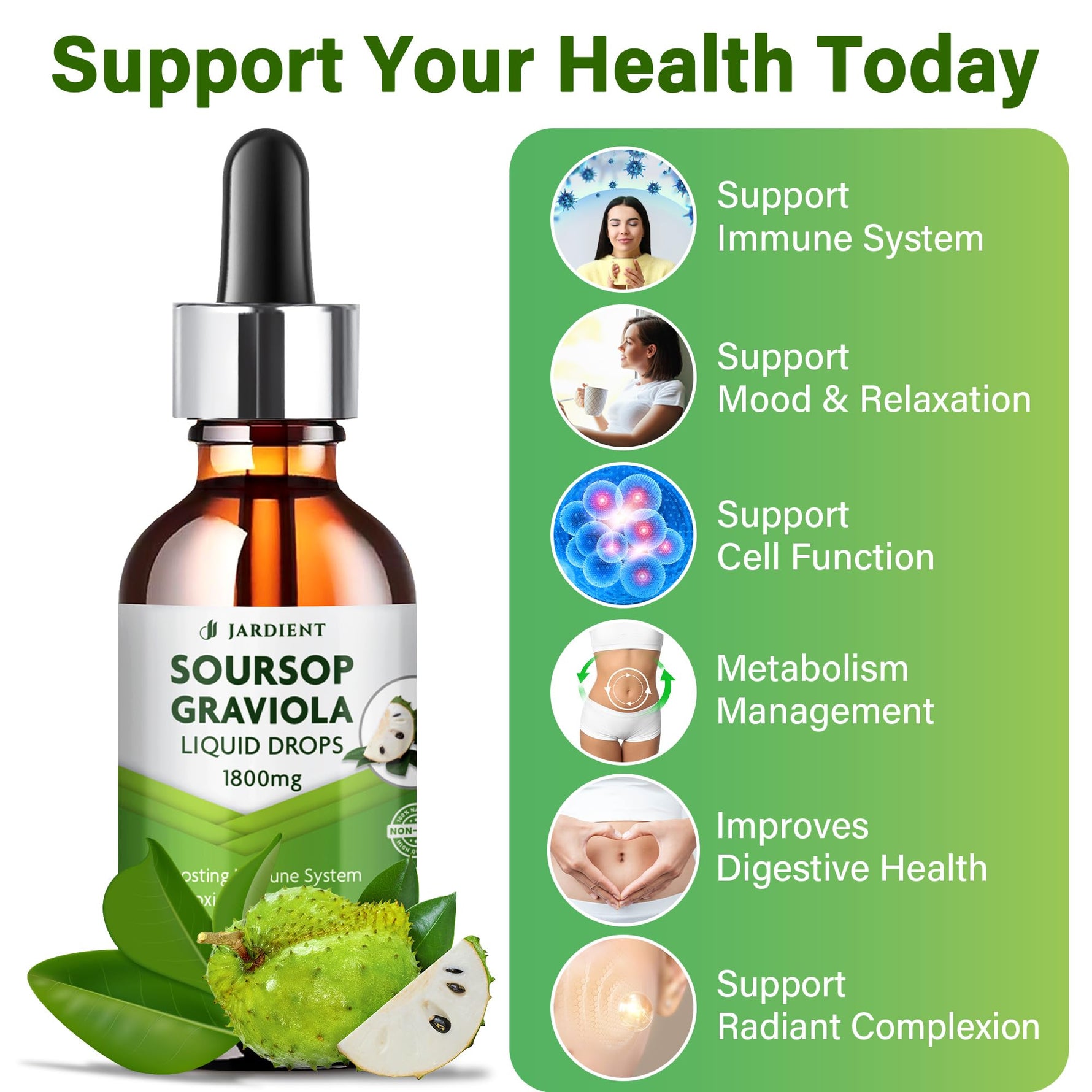 Soursop Bitters Extract Liquid Oil : Graviola Soursop Extract- Organic for Cell Support and Regeneration- Soursop Tincture Edible 2 fl oz, 60ml
