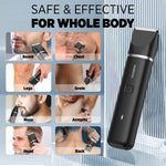Groin Hair Trimmer - Nose Trimmer: IPX 7 Waterproof Electric Ball Trimmer for Men - 2 in 1 Body Groomer with Replaceable Ceramic Blade Heads - Keep You Trim Neat Clean