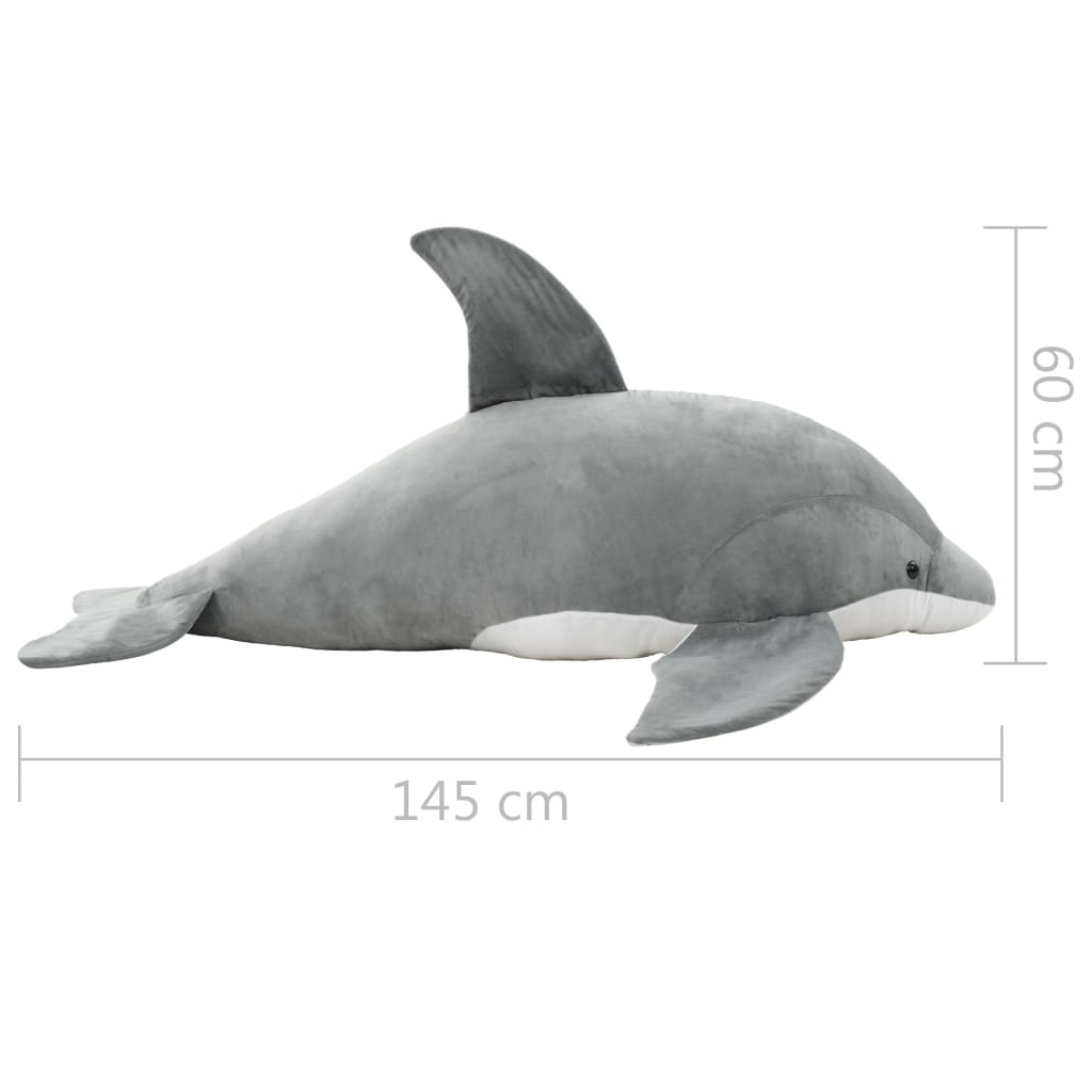 vidaXL Dolphin Cuddly Toy Plush Grey