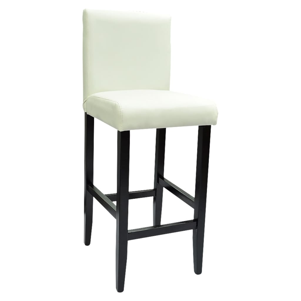 vidaXL Bar Stools 2 pcs White Faux Leather
