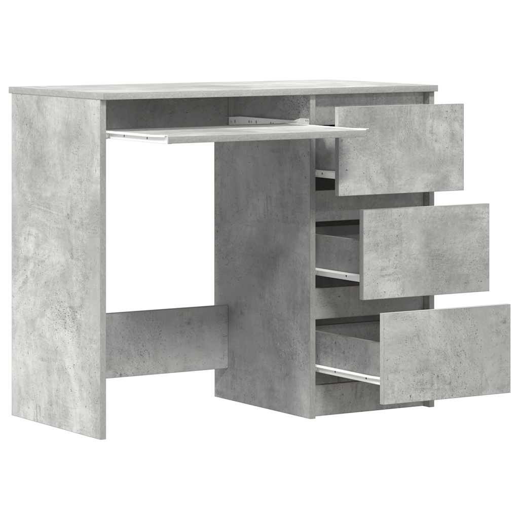 vidaXL Desk Concrete Grey 90x45x76 cm Engineered Wood