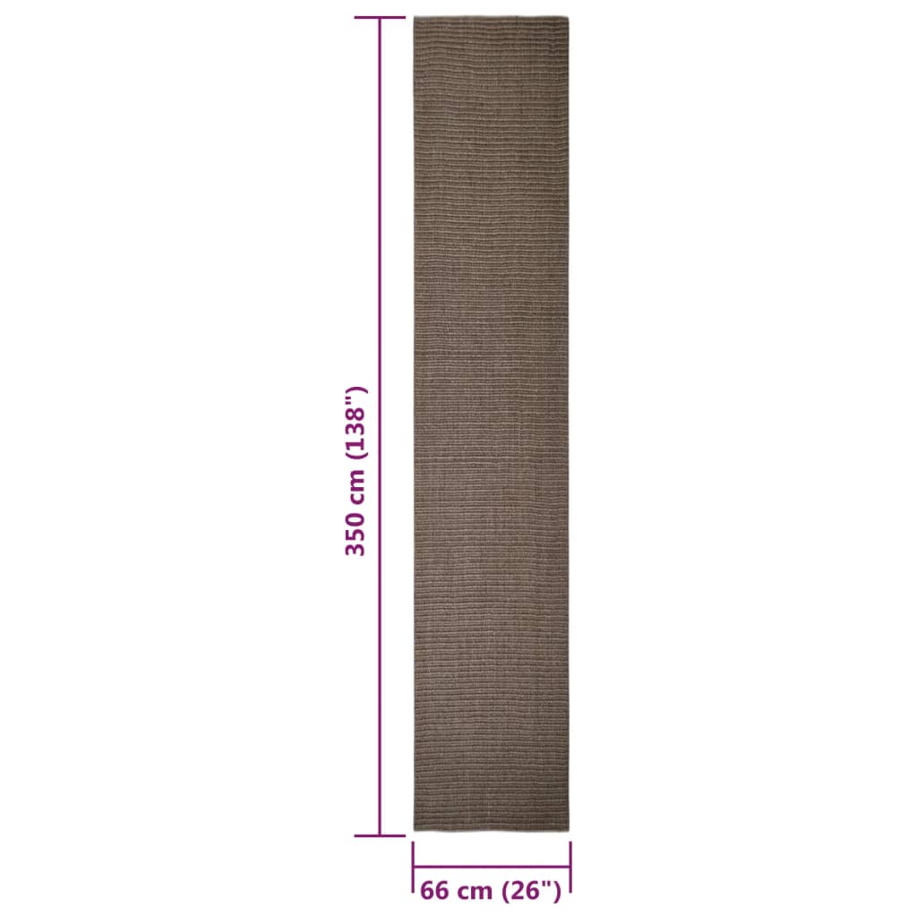 vidaXL Rug Natural Sisal 66x350 cm Brown