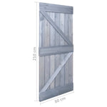 vidaXL Sliding Door with Hardware Set 80x210 cm Solid Pine Wood Grey